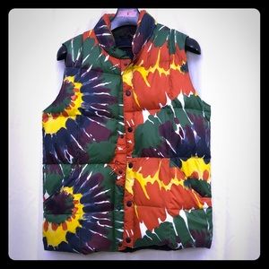 Lands End Tie Dye Puffy Vest